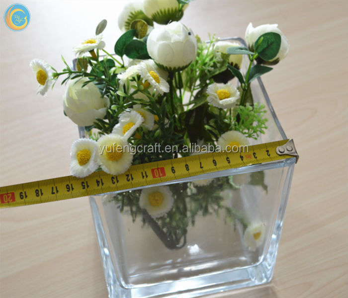 Big Clear Glass Cube Vase Factory Price