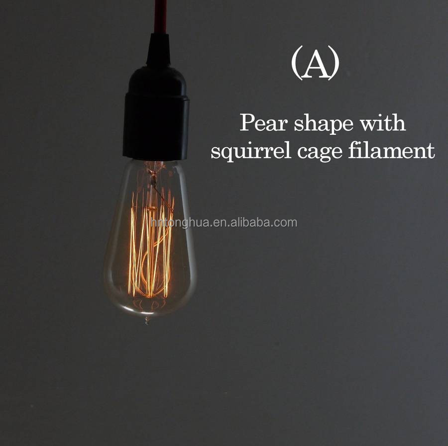 st64 st21 retro style edison carbon filament bulb squirrel cage