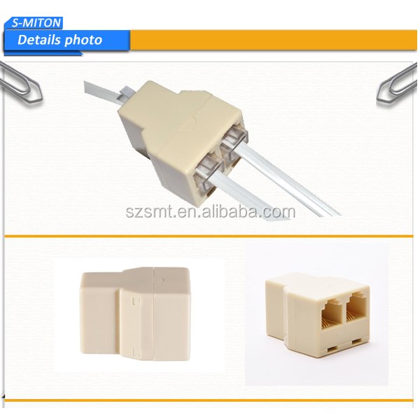 Rj11rj-111から2ウェイケーブルアダプタコネクタrj-11y- スプリッタエクステンダープラグ1ために電話回線21f-2ftel電話アダプタのための仕入れ・メーカー・工場