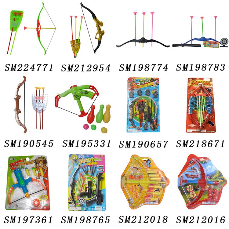 Children b o plastic bow and arrow toys set with light