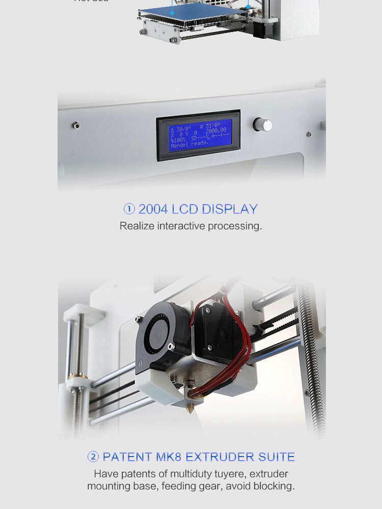 2016最新かつ手頃なreprap prusa i3プリンタ3dプリンタで中国/シングルノズル仕入れ・メーカー・工場