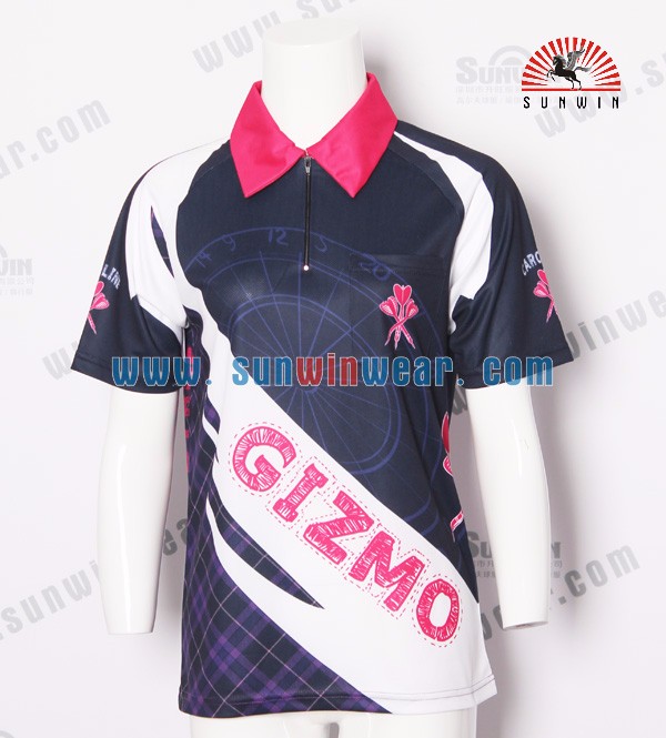 Fashionable Womens Custom Dart Shirt / High Quality Sublimation Beautiful Girls Dart Jersey