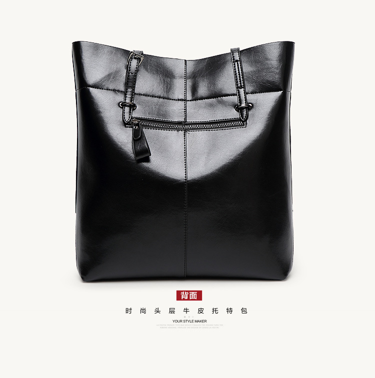 2015新しいシンプルなカジュアルファッション本革のハンドバッグの女性の肩の大きな袋仕入れ・メーカー・工場