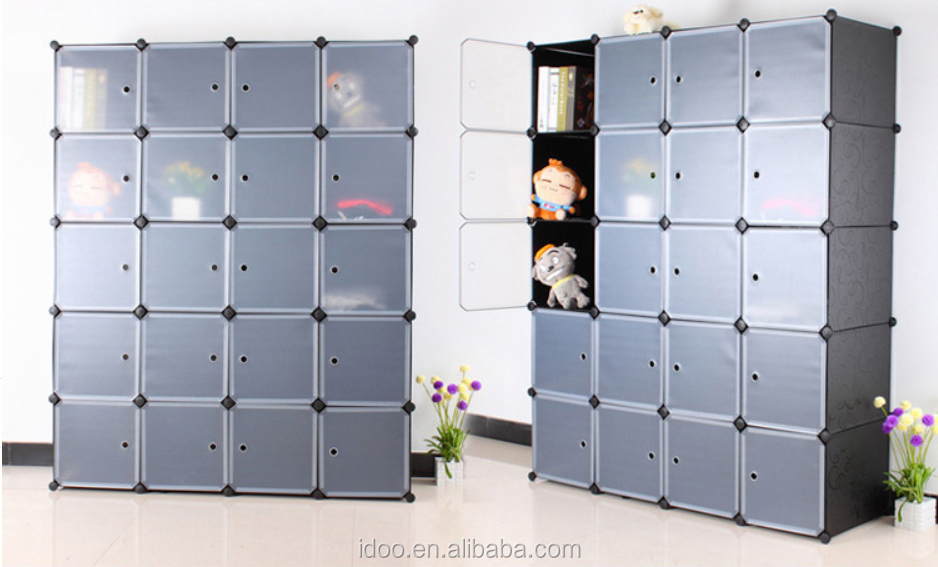 Pp Container Free Standing Pp Plastic Wardrobes Foldable Bedroom