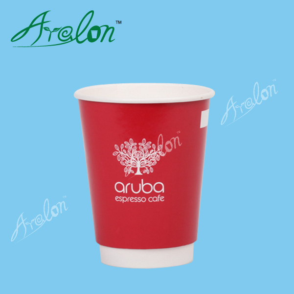 12oz custom printed double wall paper cups for hot coffee
