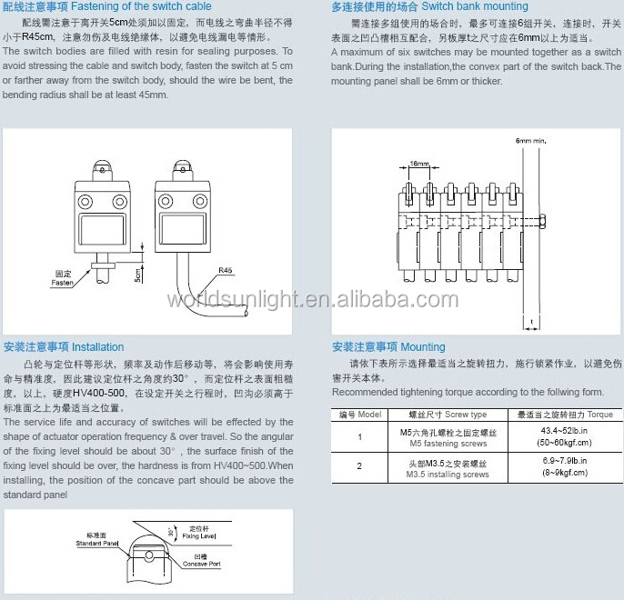 Ip67z-3112250v5a密封ころプランジャータイプの水- 証拠ローラプランジャリミットスイッチ一般的な価格仕入れ・メーカー・工場