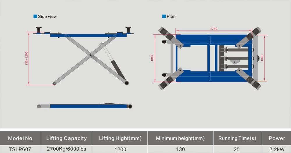 Promotional Cheapest High Quality Hydraulic Moveable Car Scissor Lift