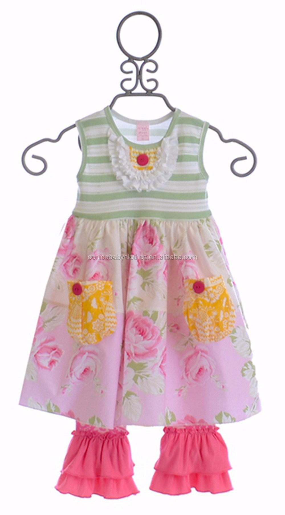 子供フリルノースリーブコットンドレス夏の赤ちゃん女の子ティーンガール服仕入れ・メーカー・工場