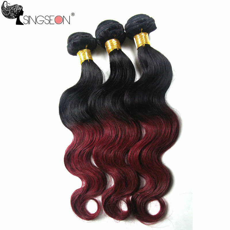 Factory low price Top quality Virgin red wine color hair