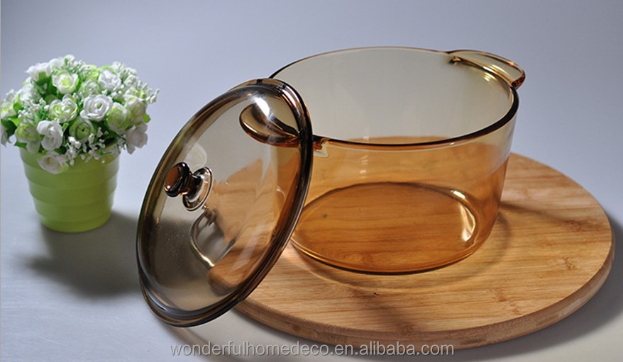 高品質の明確なガラスの鍋大/商業調理の鍋/transparentガラスの鍋問屋・仕入れ・卸・卸売り