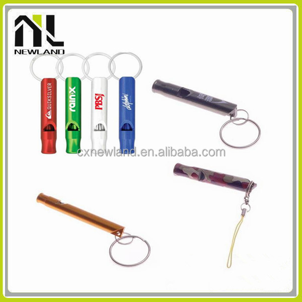 High quality colorful Aluminium Detchable fashion metal keychain wholesale football referee police whistle lollipop sticks