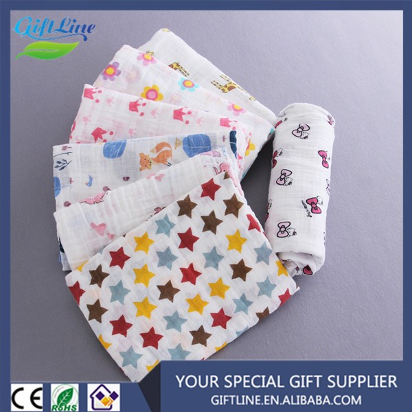 Giftlineモスリン赤ちゃんおくるみ毛布47インチ× 47インチ最高のベビーシャワーのギフト赤ちゃんモスリンラップ仕入れ・メーカー・工場