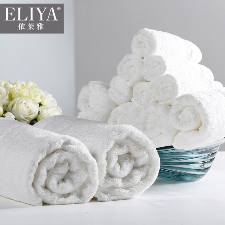 Luxury Hotel Collection Cotton-Eco Gray Bath Towels - Dobby Border