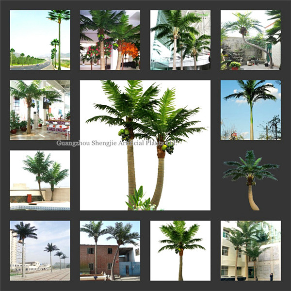 5m China high quality coconut tree home/playground/beach/swimming pool outdoor decoration UV protective artificial coconut tree