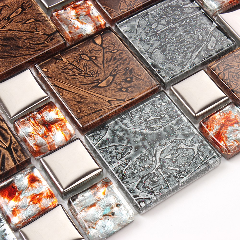 Luxe stijl glasmozaïek wanddecoratie populaire patroon 3d ontwerp ...