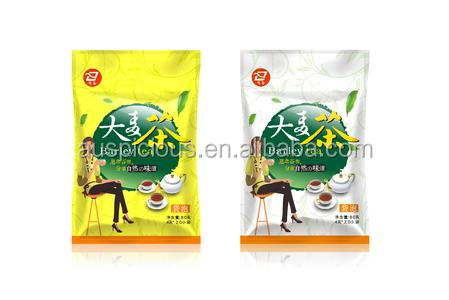 Free standing company logo printed aluminum foil tea bags with zipper