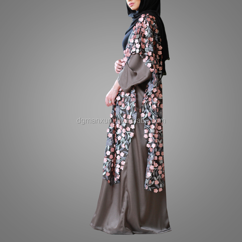 muslim dress for ladies wholesale islamic products lace flowers details open abaya kimono in dubai (3).jpg