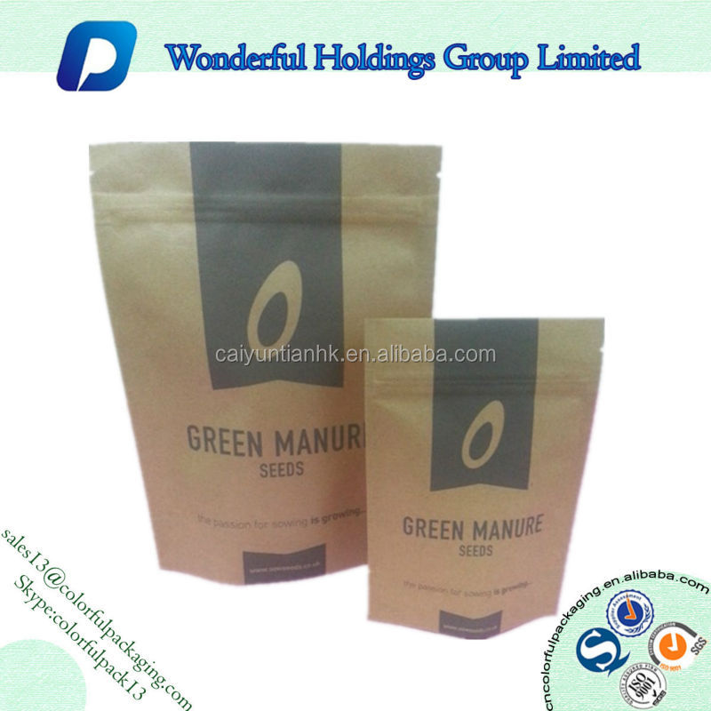 Kraft paper coffee Bag tea bags /food packing bag foil lined kraft paper with valve