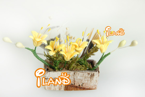 ドールハウスミニチュア植物1/12/花op011b黄色のユリ問屋・仕入れ・卸・卸売り
