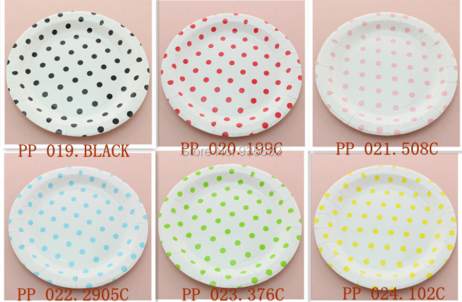 04 Round Polka Dot Paper Plate