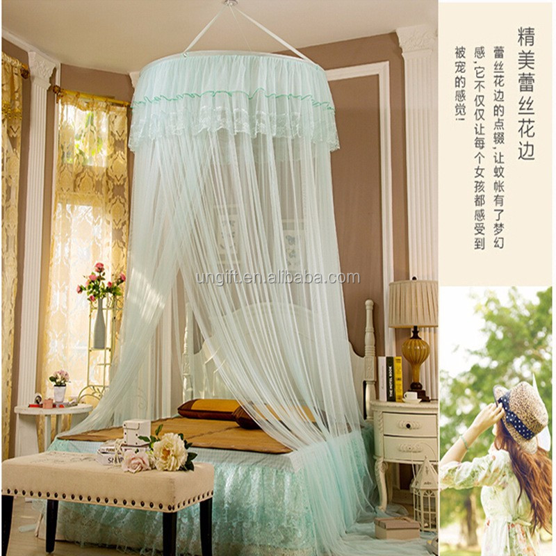 Ronde dentelle rideau princesse dôme moustique lit à baldaquin net ... Décor rideaux Dentelle