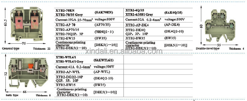一般的なタイプはターミナルブロックかねじコネクター22 XTB2-70ENを結合した仕入れ・メーカー・工場