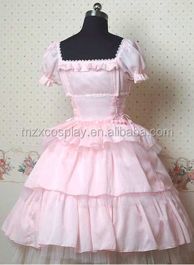 熱い販売の綿半袖ファルバラ甘いロリータドレスハロウィンパーティの衣装クリスマス美しさのためのロングドレス問屋・仕入れ・卸・卸売り