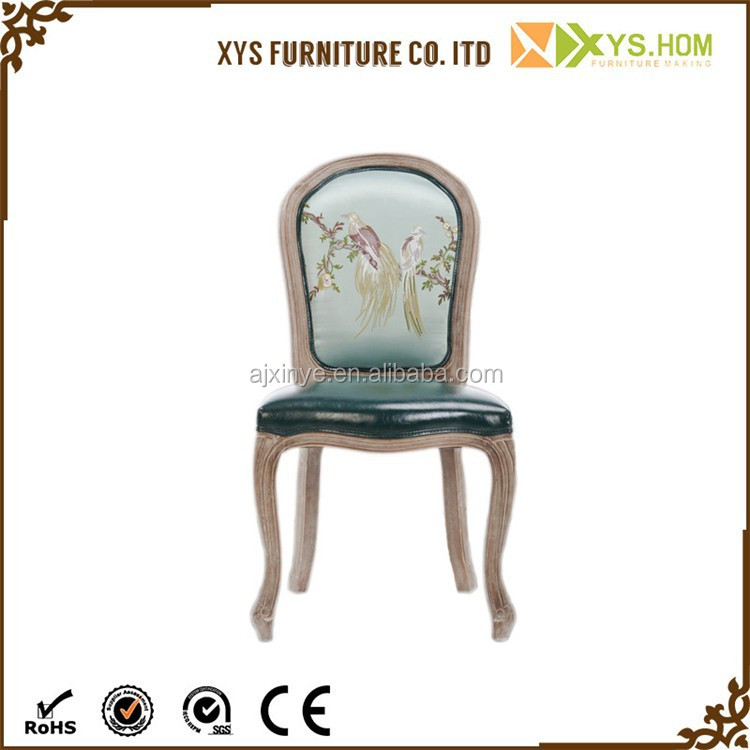French Style Antique Solid Wood Chair Wooden Chair Designs With A