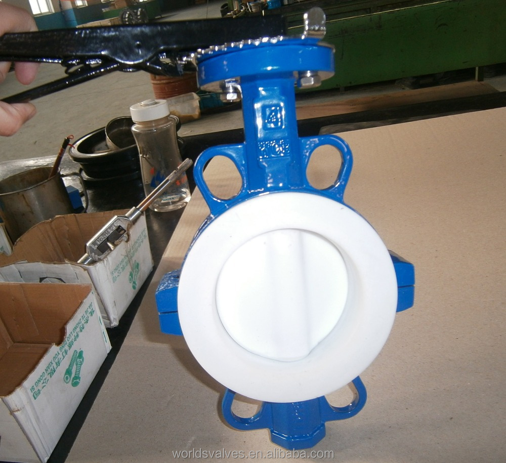 ody Ptfe Seat Butterfly Valve With Limit Swith - 