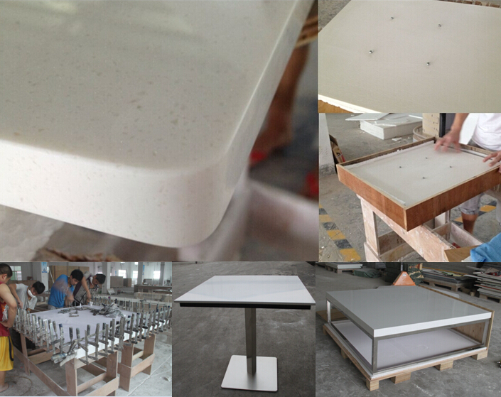 コーリアンのカウンタートップス、 白色の固体表面のテーブル、 コーリアンテーブルトップ 問屋・仕入れ・卸・卸売り