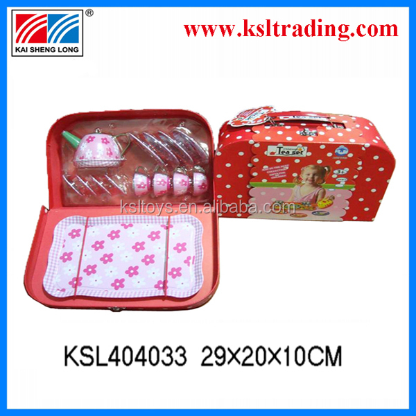 ブリキ印刷2014年売れ筋錫の茶パッキングギフトセット中国製キッチンおもちゃ汕頭玩具子供のためのギフト問屋・仕入れ・卸・卸売り
