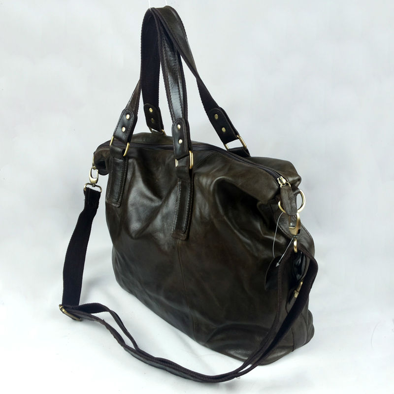2014 dark chocolate leather man leisure classical messenger shoulder bag