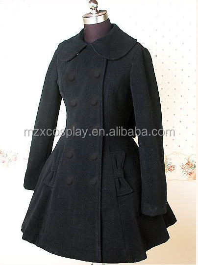 熱い販売の黒弓かわいいカシミヤコート甘いロリータハロウィンパーティの衣装クリスマス美しさのためのロングドレス問屋・仕入れ・卸・卸売り