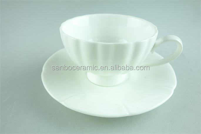 安いホワイトセラミックコーヒーカップソーサーセット付在庫用卸売仕入れ・メーカー・工場