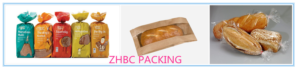Plastic Material and Food Industrial Use Bread bag kraft paper bag with clear window