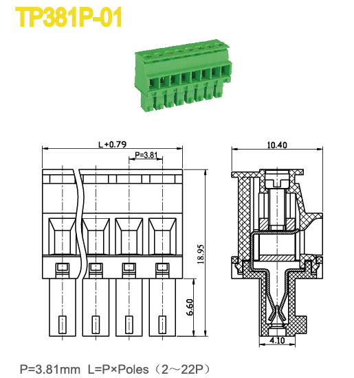 電子端末で使用されるブロック3.81ミリメートルサーボドライブ300v8a2p-22pプラグ- で端子台仕入れ・メーカー・工場