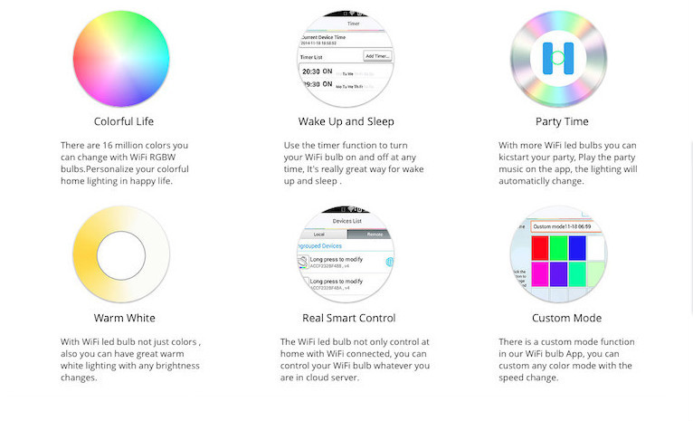 WiFi Smart LED Lighting Series! Music Alarm Group WiFi LED Bulb,WiFi RGB LED Bulb,WiFi Smart LED Light Bulb