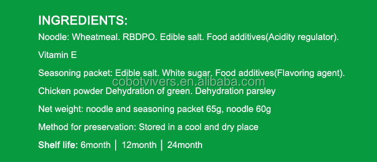 2014 Newest Vegetables Flavor Instant Noodles 90g