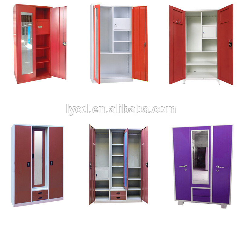 Colorful Bedroom Furniture India Double Door Steel Wardrobe With