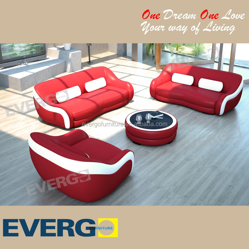 Evergo 2016 moderne ontwerp woonkamer meubels, leather sofa set 3 ...