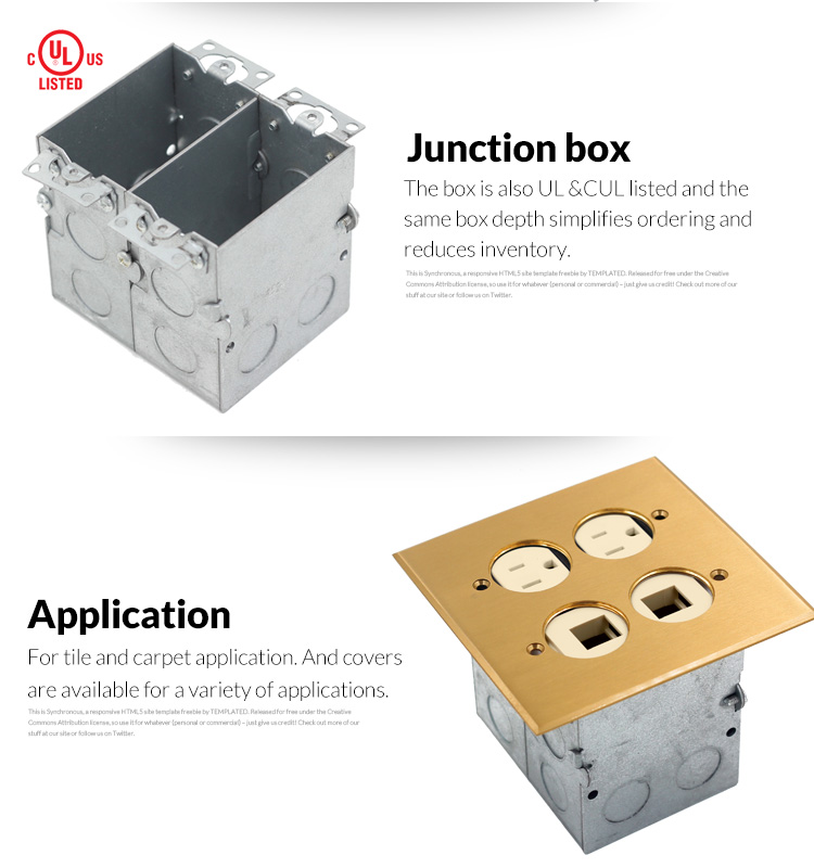 Cul Ul American Type Brass Raised Pop Up Recessed Electrical Floor Outlet Box Buy Electrical