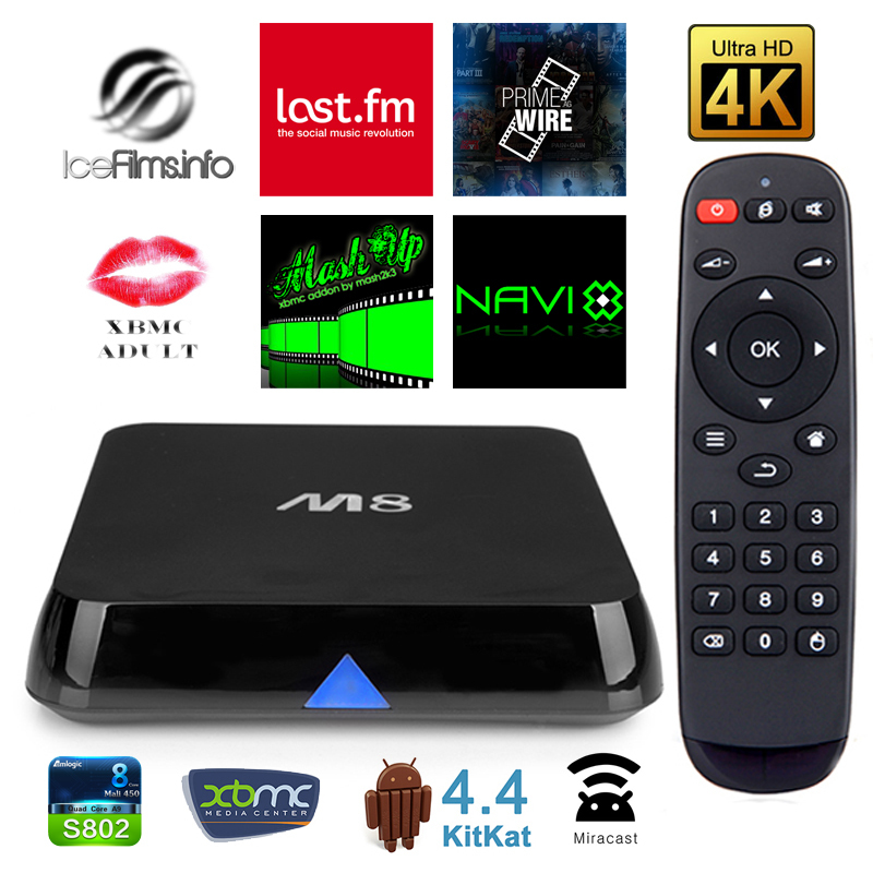 最高のクアッドコア4.4m8s802アンドロイドテレビボックスhdmixbmcを完全にロードされたアドオン4k2.4ghzの無線lan問屋・仕入れ・卸・卸売り