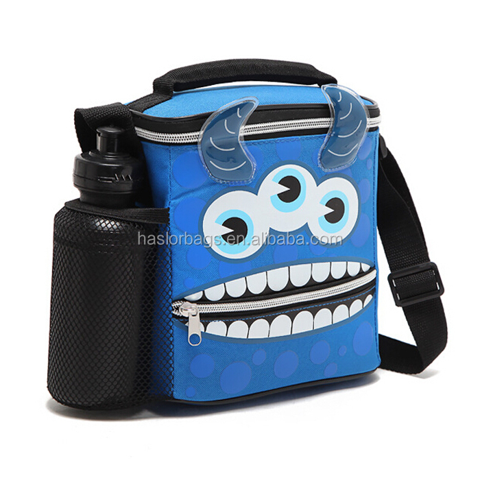 Children school lunch cooler bag with drink holder
