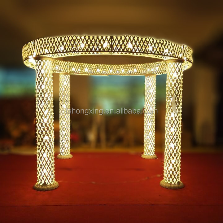 白色結晶ビーズ結婚式のmandapsステージ設計led付きドレーピング仕入れ・メーカー・工場