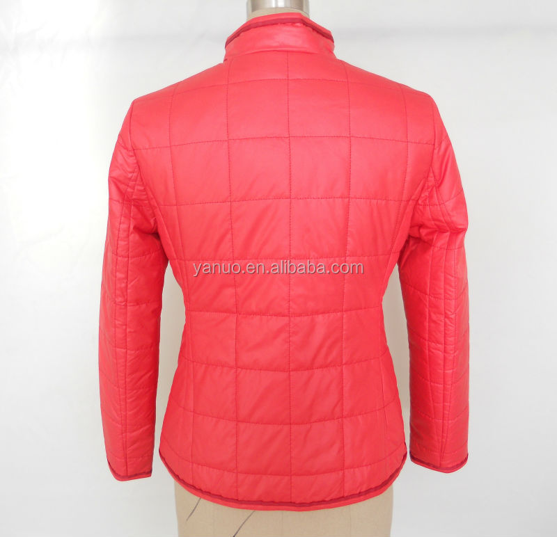 赤の女性ジャケット、 女性のアパレル、 春・秋キルティングジャケット仕入れ・メーカー・工場