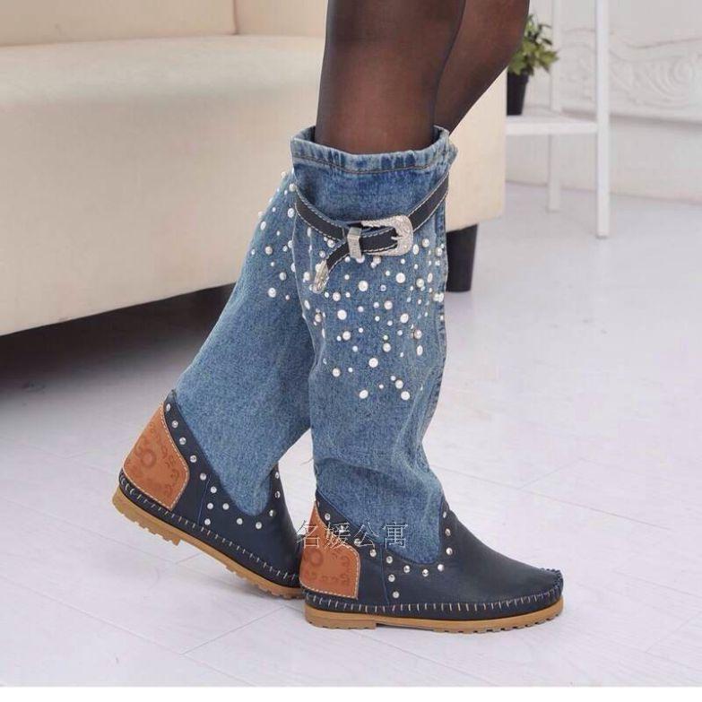 denim heels for women