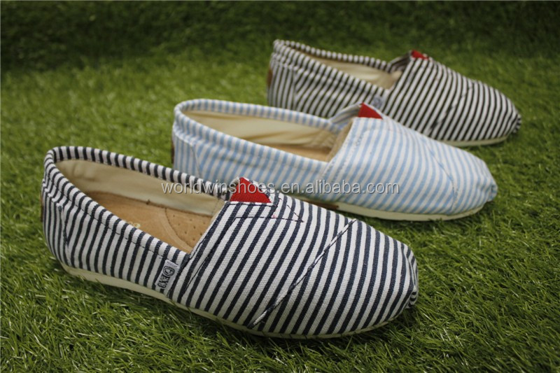 ストリップエスパドリーユ女性の靴のキャンバスシューズ仕入れ・メーカー・工場