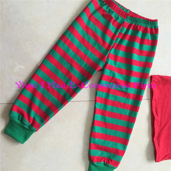卸売綿100％クリスマスパジャマ子供トレンディな幼児の女の子の赤緑ストライプクリスマス衣装im-csl2192個セット仕入れ・メーカー・工場