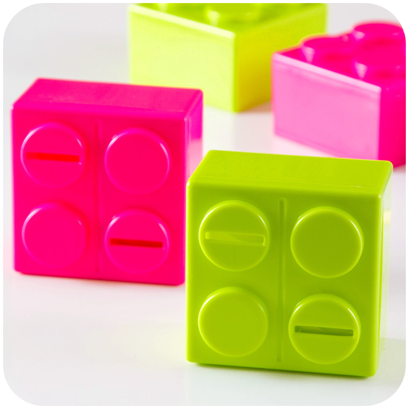 自由な組み合わせ2015ファンシー玩具プラスチック製の正方形のマネーボックスコイン銀行貯金箱銀行は、 ボックスの保存仕入れ・メーカー・工場