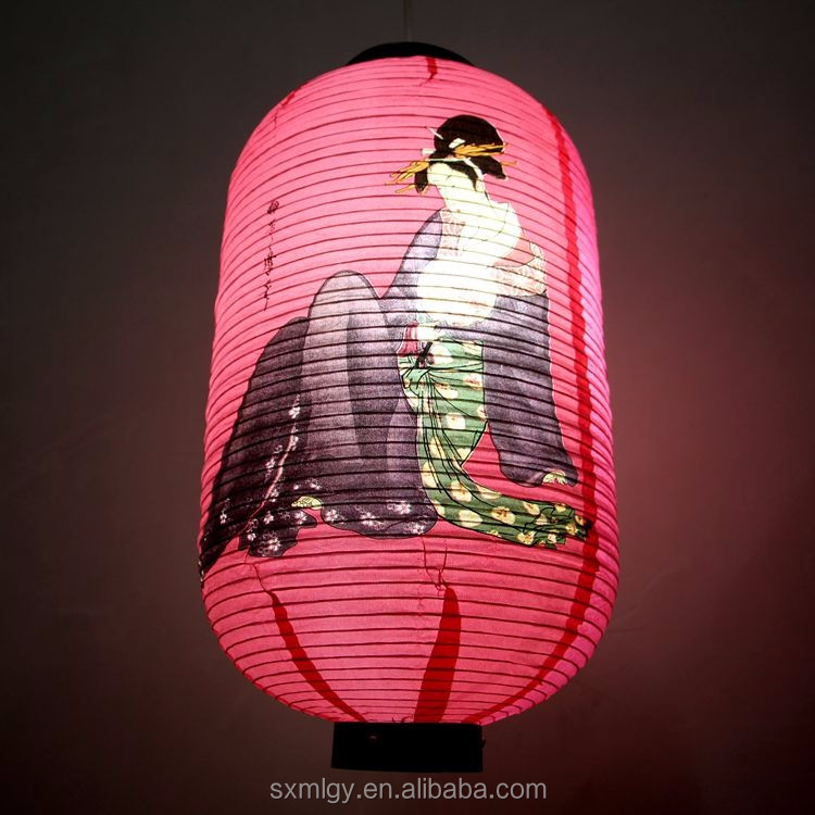 Traditional Paper Japanese Lanterns With Beautiful Woman Painting Buy